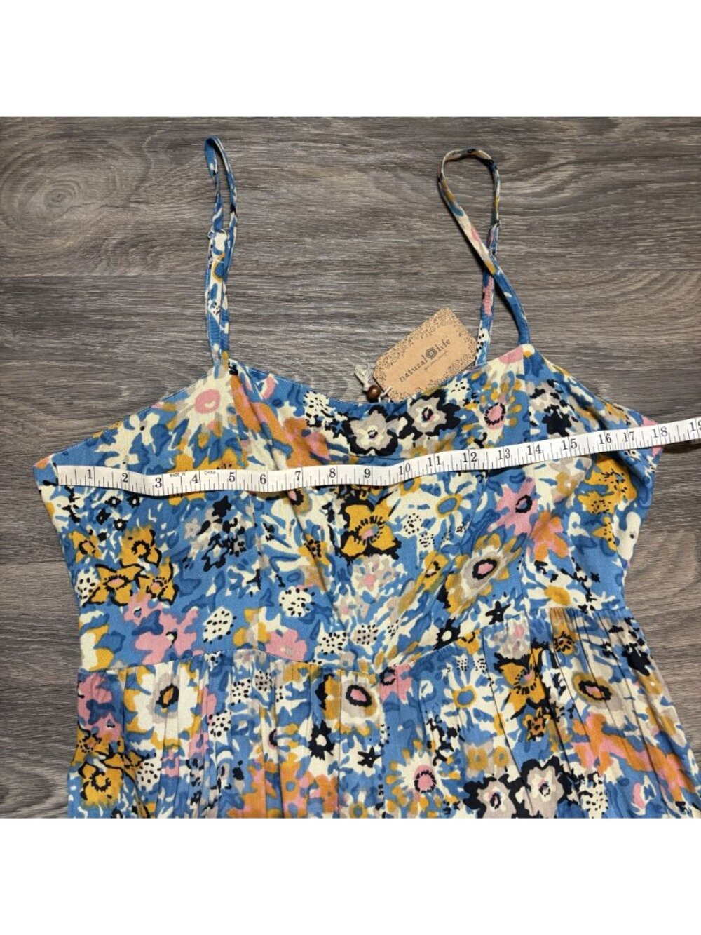 Natural Life Bailey Jumpsuit Floral XL Blue Pink Wide Leg Bohemian Pockets NEW - Picture 9 of 16